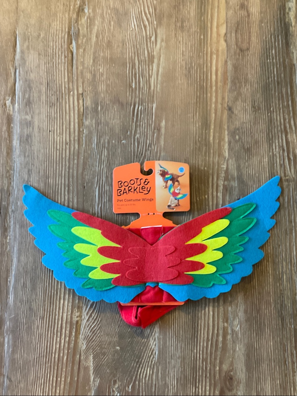 Boots & Barkley pet costume Rainbow Felt Parrot Wings - Blue, Red, Green, Yellow